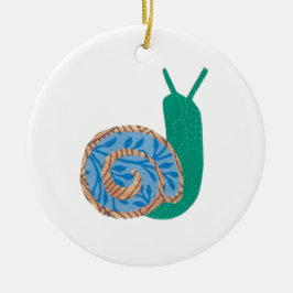 Beställnings- meddelandeprydnad för snigel julgransprydnad keramik