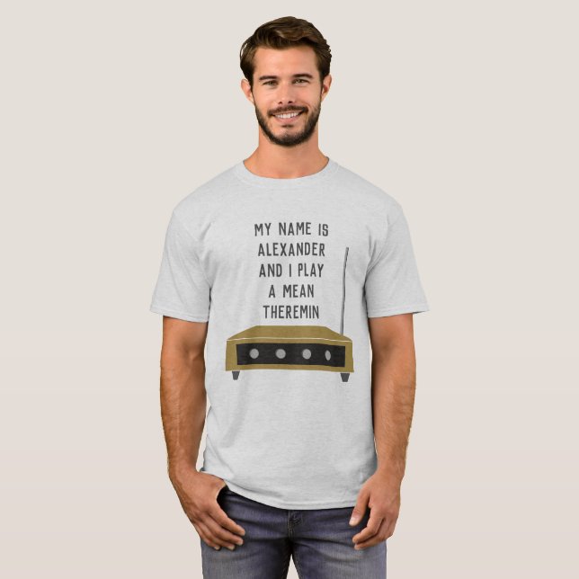Beställnings- meddelandeT-tröja för Theremin T Shirt (Hel framsida)