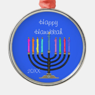 BESTÄLLNINGS- MENORA & HANUKKAH Ornament/STAR AV Julgransprydnad Metall