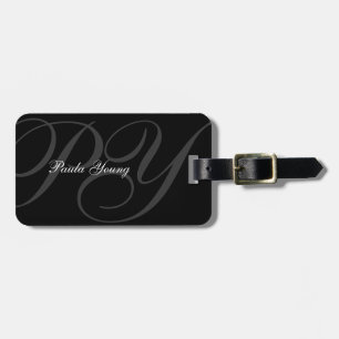 Beställnings- modern Monogram 2 Bagagebricka