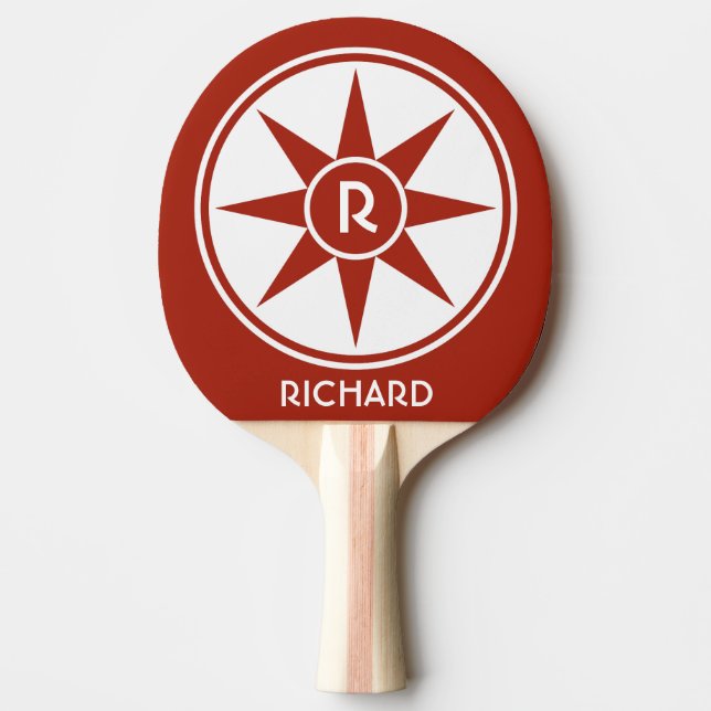 Beställnings- monogram- & färgpingpong paddlar pingisracket (Framsidan)