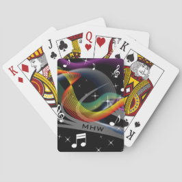 Beställnings- monogram för musikillustration som spel kort