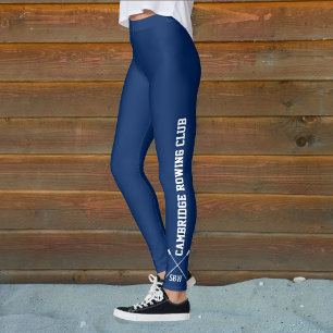 Beställnings- Monogram för namn för roddare fö Leggings