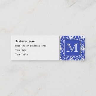 Beställnings- Monogram, på blått- och Mini Visitkort