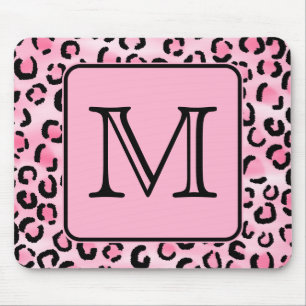 Beställnings- Monogram. Svart och rosa Musmatta
