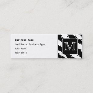 Beställnings- Monogram, zebra mönstrad djurt try Mini Visitkort