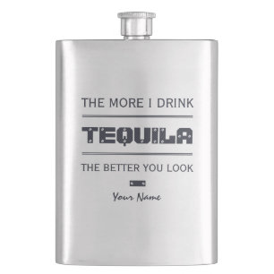 Beställnings- monogramflaska för TEQUILA Fickplunta
