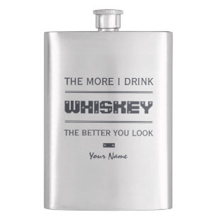 Beställnings- monogramflaska för WHISKEY Fickplunta