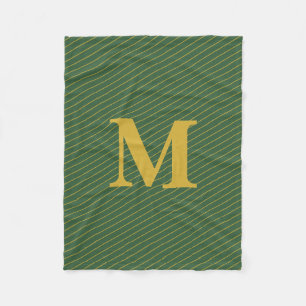 Beställnings- Monogramgrönt och guld- ullfilt Fleecefilt