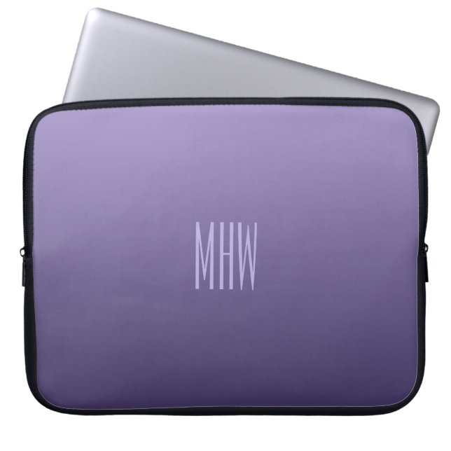 Beställnings- monogramlaptop sleeve för violett (Framsidan)