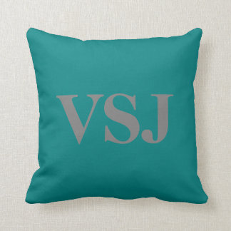 Beställnings- Monogrammed grått- och Kudde