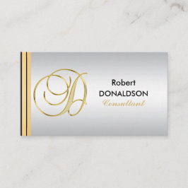 Beställnings- Monogrammed guldsvartsilver initiala Visitkort
