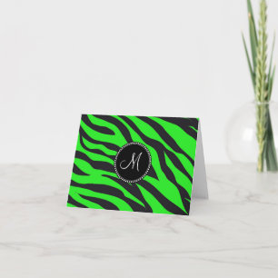 Beställnings- Monogrammed initial sebra för Anteckningskort