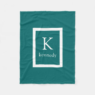 Beställnings- Monogramnamn för mörk kricka Fleecefilt