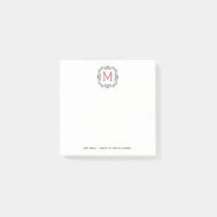 Beställnings- Monograms Postar-it® noterar Post-it Block