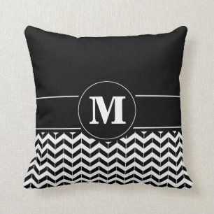 Beställnings- Monogramsparresvart Kudde