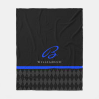 Beställnings- Monogramsvart Argyle för tunn