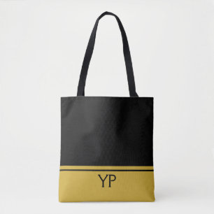 Beställnings- Monogramsvart och guld Tygkasse