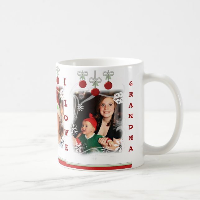 Beställnings- mugg för foto- & textjulkaffe (Höger)