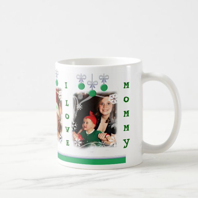 Beställnings- mugg för foto- & textjulkaffe (Höger)