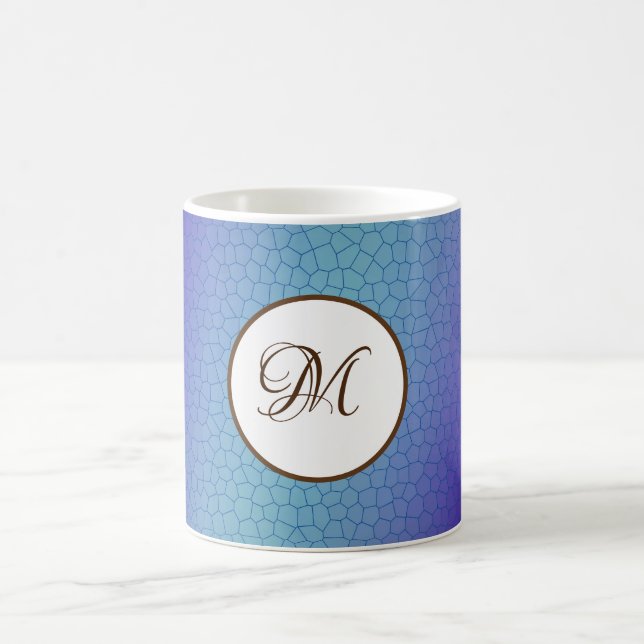 Beställnings- mugg för Monogramblåttlilor (Center)