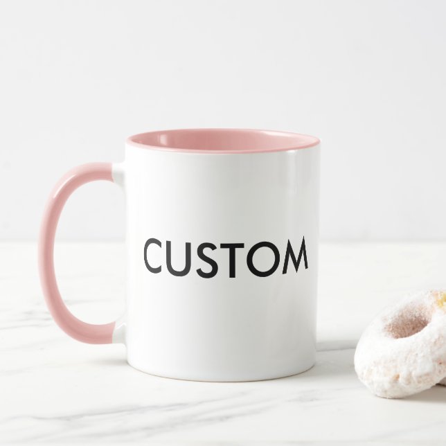 Beställnings- mugg för Ringer 11oz - ROSA kant & (Med munk)