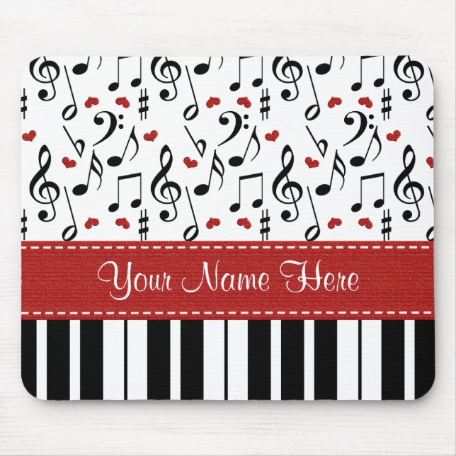 Beställnings- musik noterar pianot Mousepad Musmatta (Framsidan)