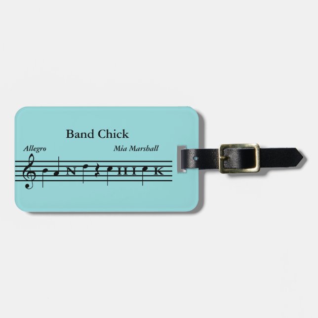 Beställnings- musikbandchickmusik bagagebricka (Horisontell Framsida)