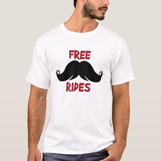 Beställnings- mustaschMoustache för snålskjutsar T-shirt (Framsida)