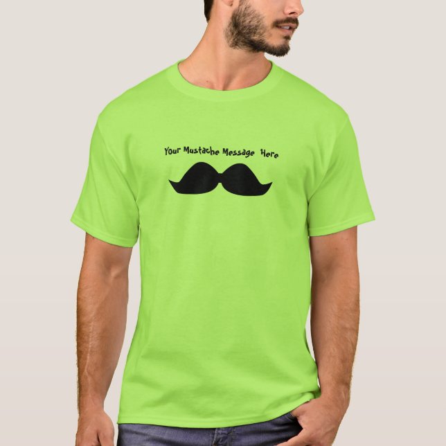 Beställnings- mustaschskjorta t shirt (Framsida)