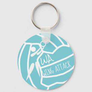 Beställnings- Netball Clipart för färgvingeatta Nyckelring