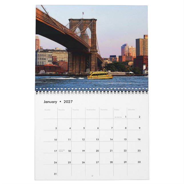 Beställnings- New York City fotografikalender Kalender (Jan 2027)