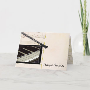 Beställnings- oboe- och pianodesign kort