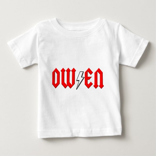 beställnings- OWEN sten - och - rulla skjortan Tee (Framsida)