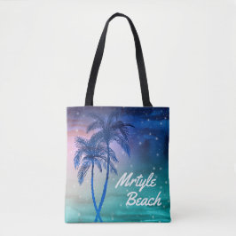 Beställnings- palmträd för Mrytle strandtote bags Tygkasse
