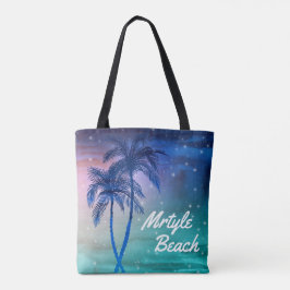 Beställnings- palmträd för Mrytle strandtote bags Tygkasse