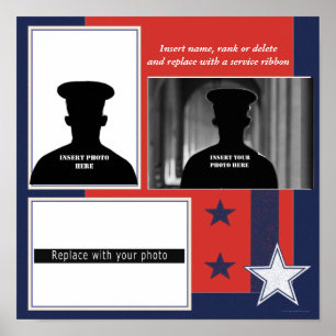 Beställnings- patriotisk fotoCollagevisning Poster