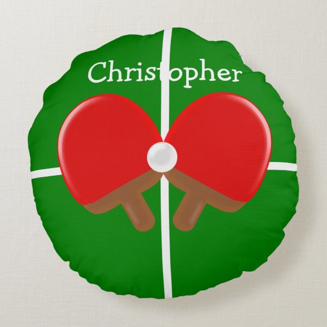 Beställnings- Ping Pong Rund Kudde (Baksidan)