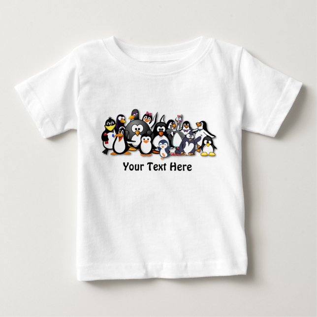 Beställnings- pingvinbabyskjorta t-shirt (Framsida)