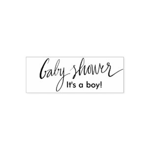 Beställnings- pojke- eller flickababy showersjäl självfärgande stämpel