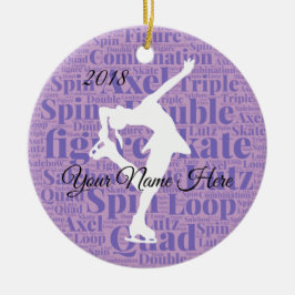 Beställnings- prydnad för figurskridsko julgransprydnad keramik