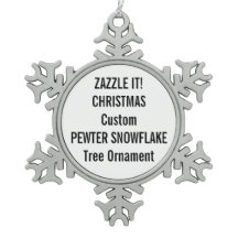 Beställnings- prydnad för PewterSnowflakejulgran