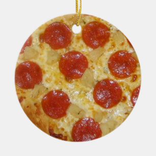 Beställnings- prydnad för PIZZA Julgransprydnad Keramik