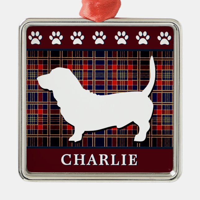 Beställnings- prydnad och tass avtryck för julgransprydnad metall (Framsidan)