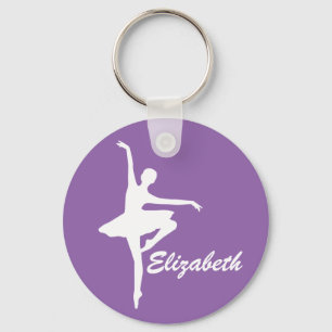 Beställnings- purpurfärgad Ballerina Nyckelring
