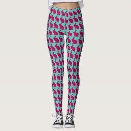 Beställnings- purpurfärgad kaninkaninSilhouette Leggings