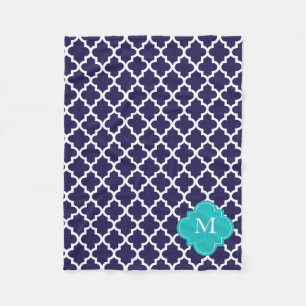 Beställnings- Quatrefoil för Monogrammarinturkos Fleecefilt