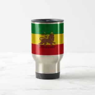 Beställnings- Rastafarian flagga av Etiopien som Resemugg