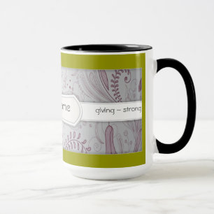 Beställnings- realitetbekräftelseblommigt mugg