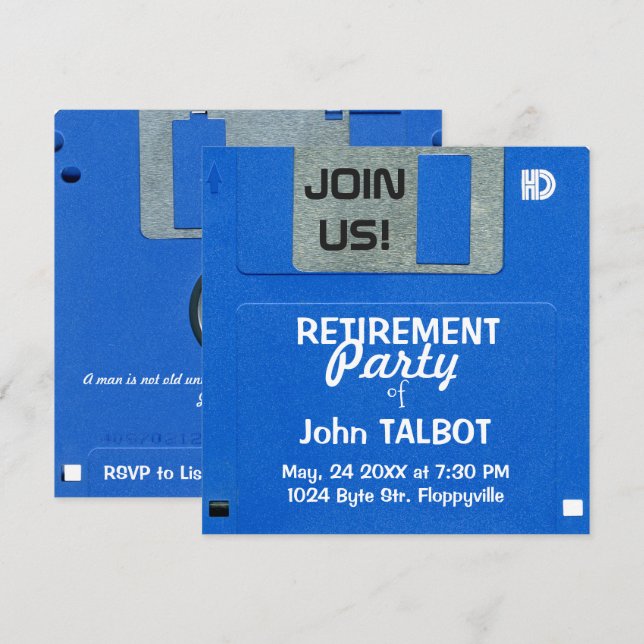 Beställnings- Retro inbjudan för (Fram/baksida)